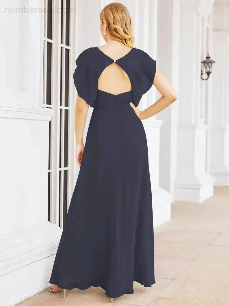 Sunnderly Bridesmaid Dresses Cape Formal Prom Dress Open Back Gowns for Mother of The Bride SY28058 - Image 53