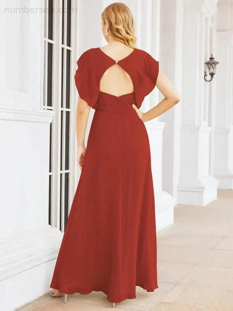Sunnderly Bridesmaid Dresses Cape Formal Prom Dress Open Back Gowns for Mother of The Bride SY28058 - Image 56