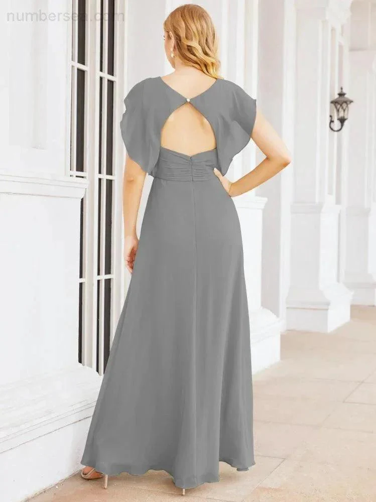 Sunnderly Bridesmaid Dresses Cape Formal Prom Dress Open Back Gowns for Mother of The Bride SY28058 - Image 59