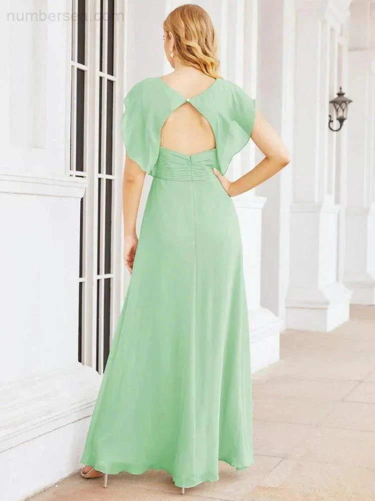 Sunnderly Bridesmaid Dresses Cape Formal Prom Dress Open Back Gowns for Mother of The Bride SY28058 - Image 65