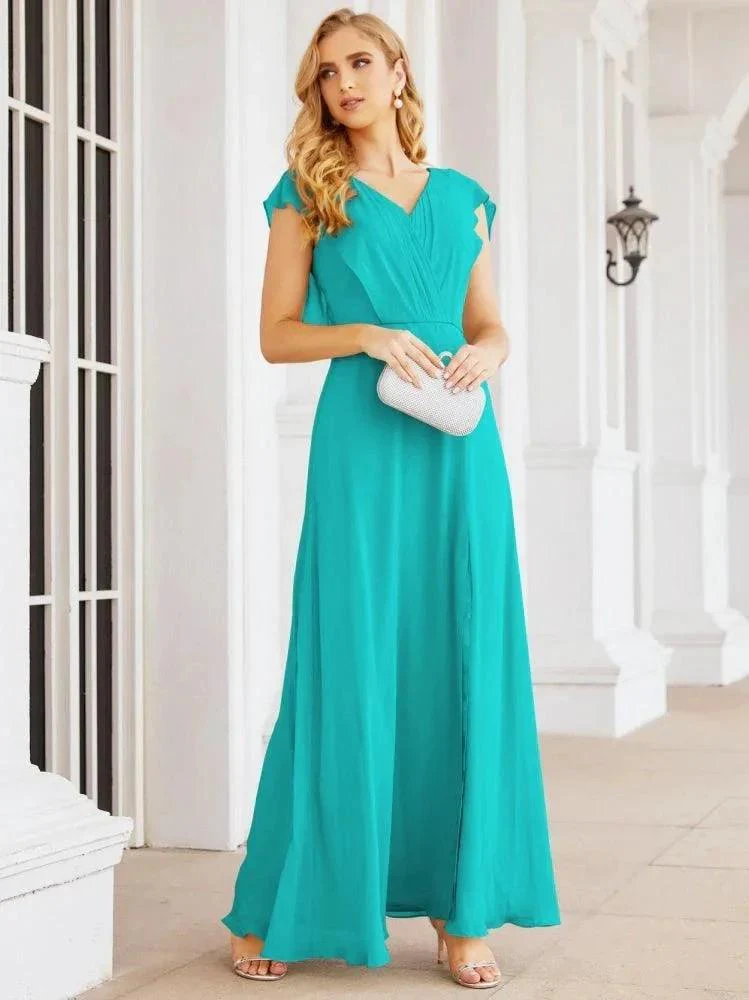 Sunnderly Bridesmaid Dresses Cape Formal Prom Dress Open Back Gowns for Mother of The Bride SY28058 - Image 67