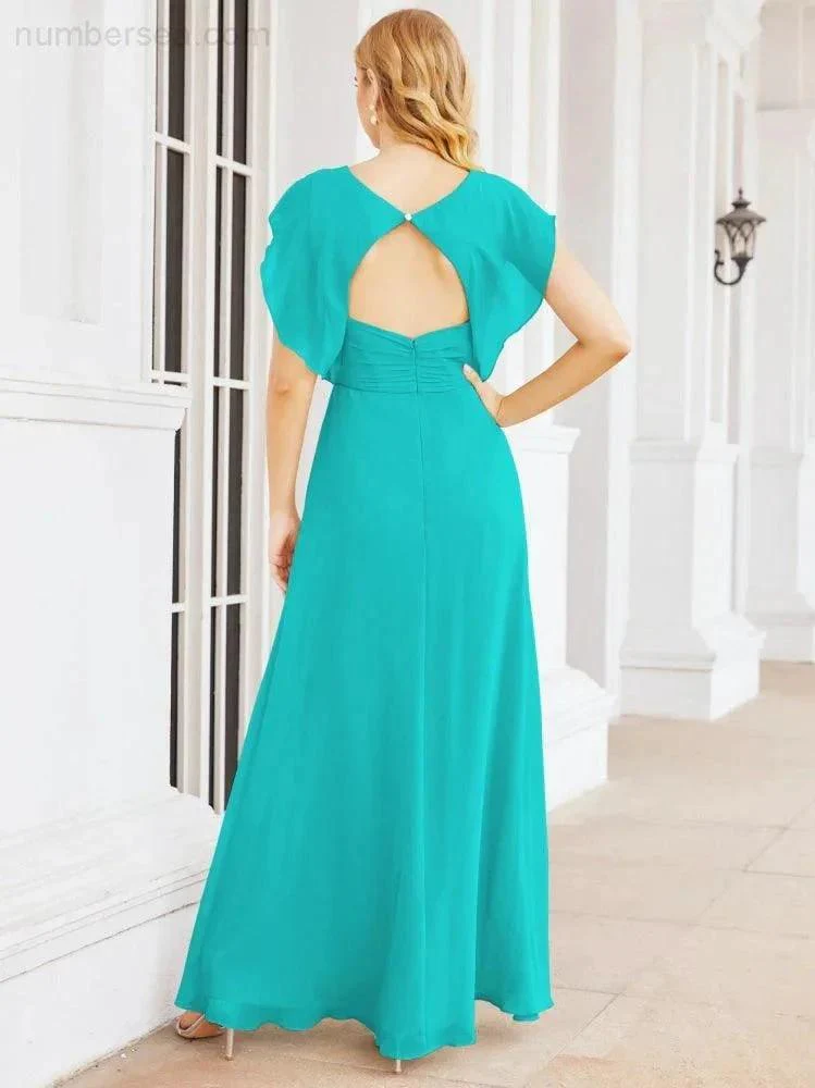 Sunnderly Bridesmaid Dresses Cape Formal Prom Dress Open Back Gowns for Mother of The Bride SY28058 - Image 68
