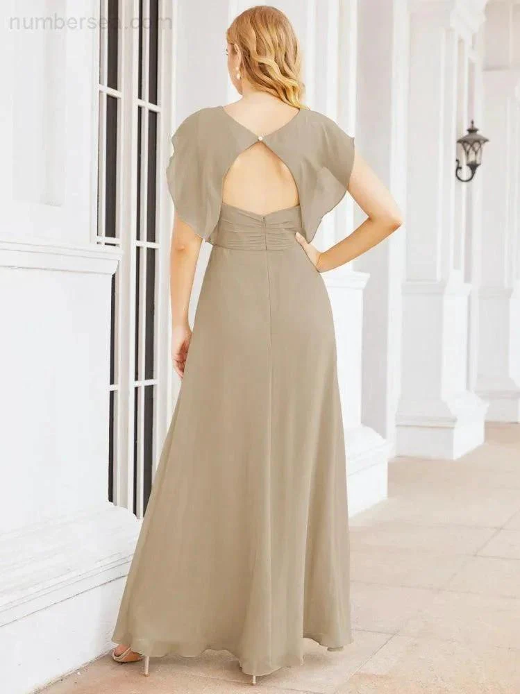 Sunnderly Bridesmaid Dresses Cape Formal Prom Dress Open Back Gowns for Mother of The Bride SY28058 - Image 71