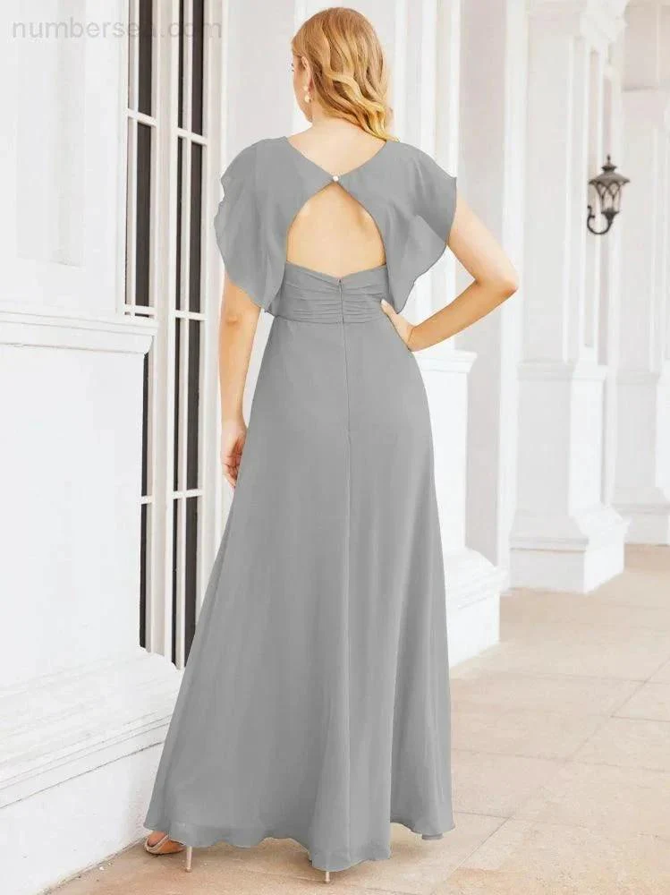 Sunnderly Bridesmaid Dresses Cape Formal Prom Dress Open Back Gowns for Mother of The Bride SY28058 - Image 74