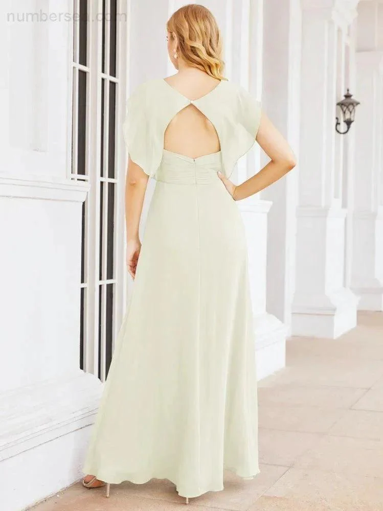 Sunnderly Bridesmaid Dresses Cape Formal Prom Dress Open Back Gowns for Mother of The Bride SY28058 - Image 77
