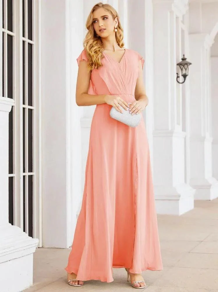 Sunnderly Bridesmaid Dresses Cape Formal Prom Dress Open Back Gowns for Mother of The Bride SY28058 - Image 85