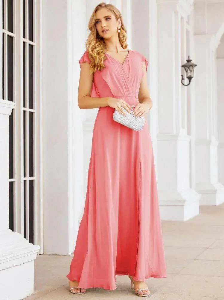 Sunnderly Bridesmaid Dresses Cape Formal Prom Dress Open Back Gowns for Mother of The Bride SY28058 - Image 88