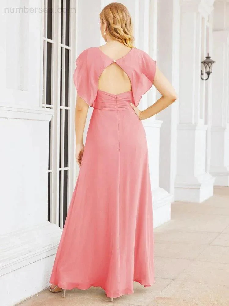 Sunnderly Bridesmaid Dresses Cape Formal Prom Dress Open Back Gowns for Mother of The Bride SY28058 - Image 89