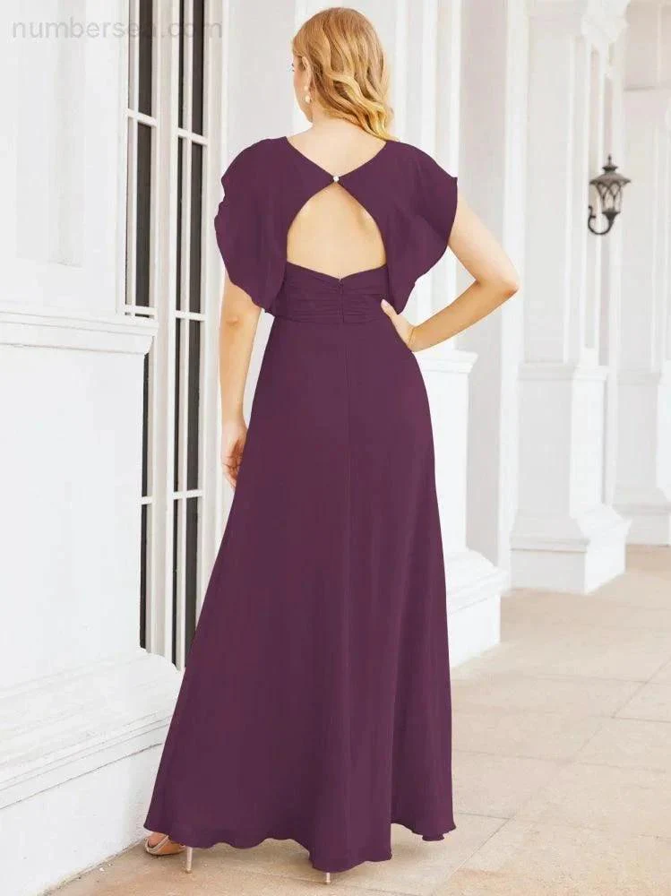 Sunnderly Bridesmaid Dresses Cape Formal Prom Dress Open Back Gowns for Mother of The Bride SY28058 - Image 92