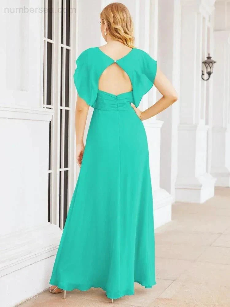 Sunnderly Bridesmaid Dresses Cape Formal Prom Dress Open Back Gowns for Mother of The Bride SY28058 - Image 95