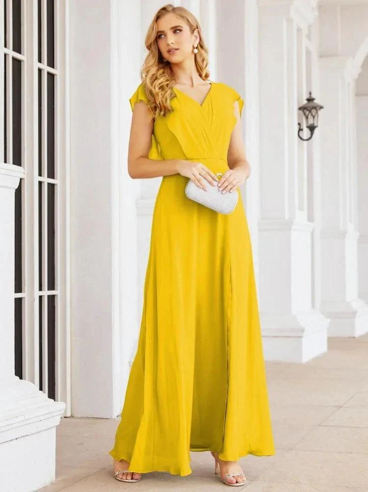 Sunnderly Bridesmaid Dresses Cape Formal Prom Dress Open Back Gowns for Mother of The Bride SY28058 - Image 97