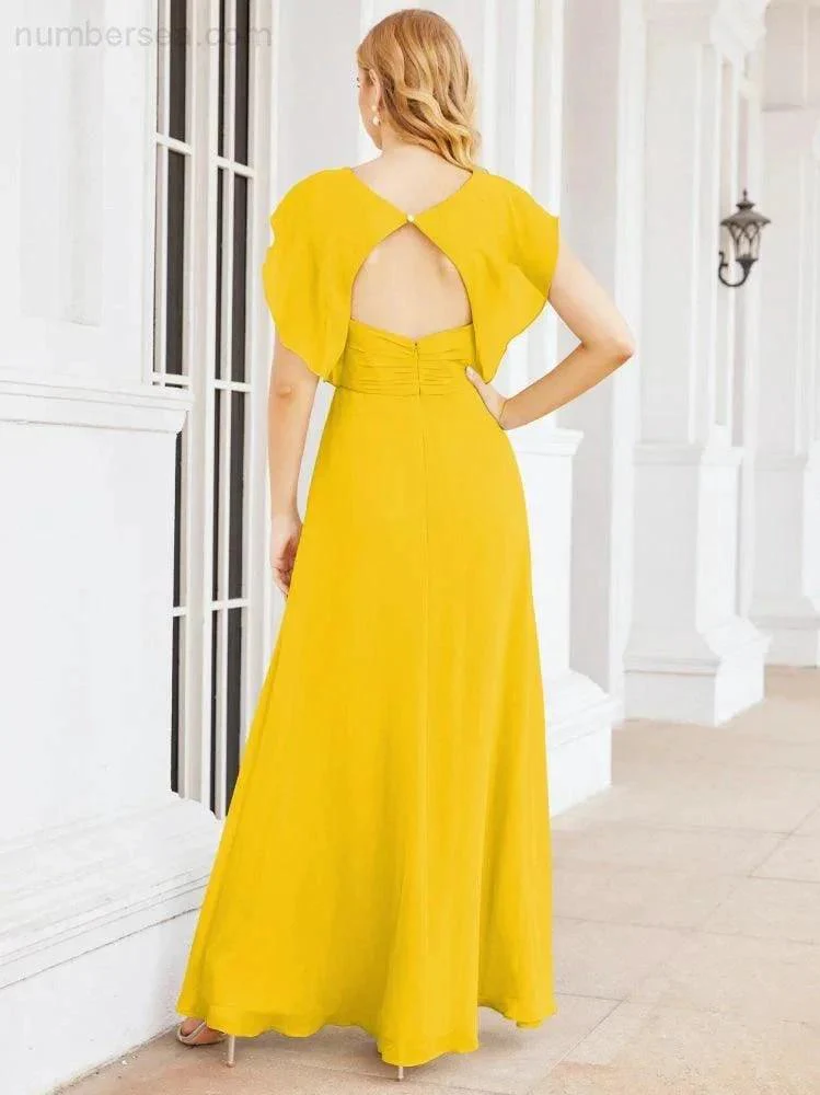 Sunnderly Bridesmaid Dresses Cape Formal Prom Dress Open Back Gowns for Mother of The Bride SY28058 - Image 98