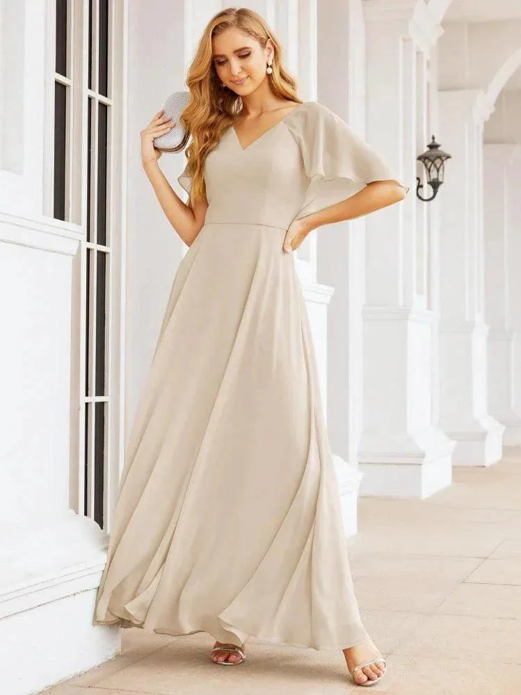 Numbersea Bridesmaid Dresses for Wedding Formal Evening Party Prom Gown with Cape 28050 - Image 103