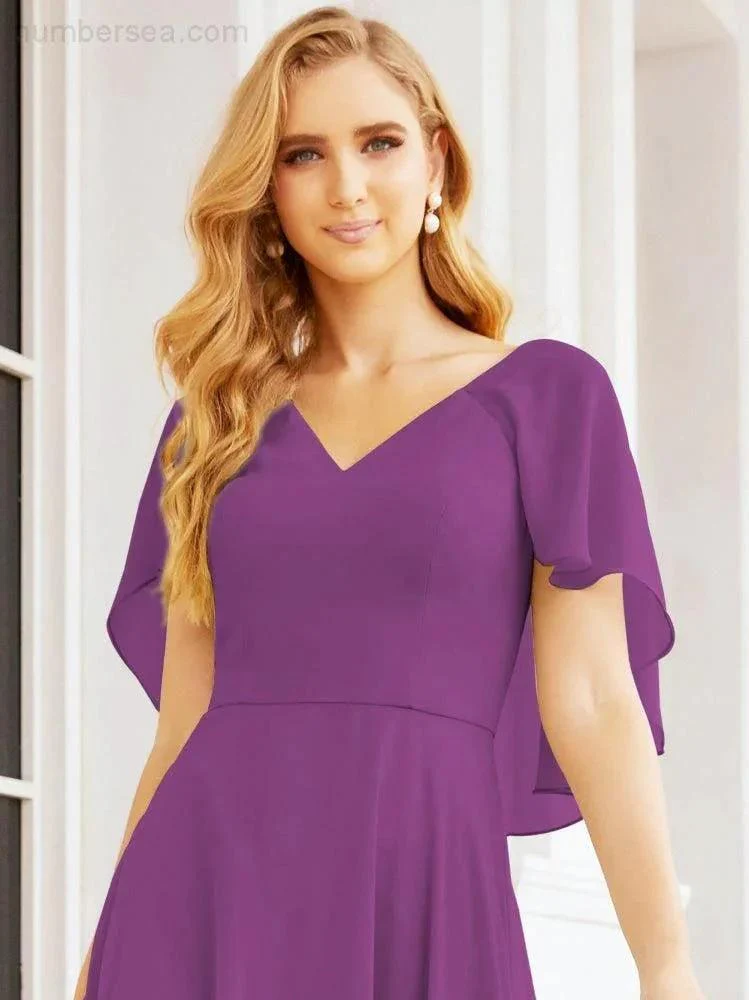Numbersea Bridesmaid Dresses for Wedding Formal Evening Party Prom Gown with Cape 28050 - Image 108