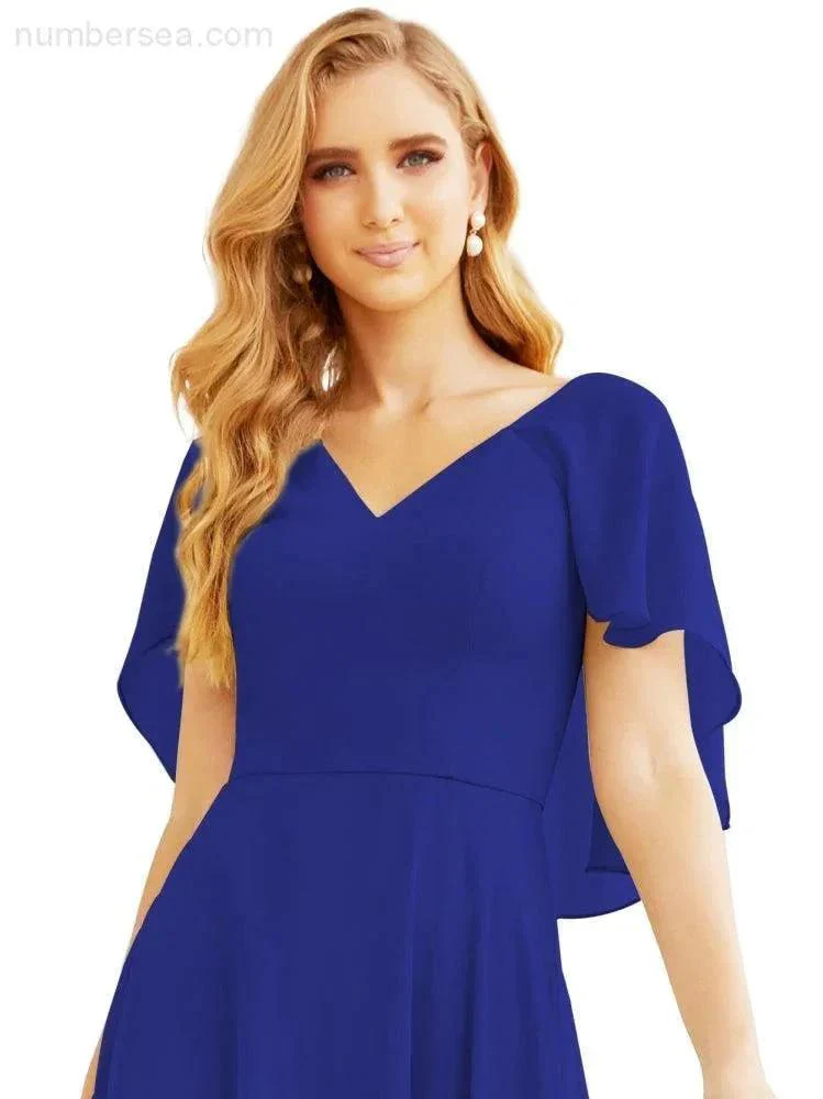 Numbersea Bridesmaid Dresses for Wedding Formal Evening Party Prom Gown with Cape 28050 - Image 111