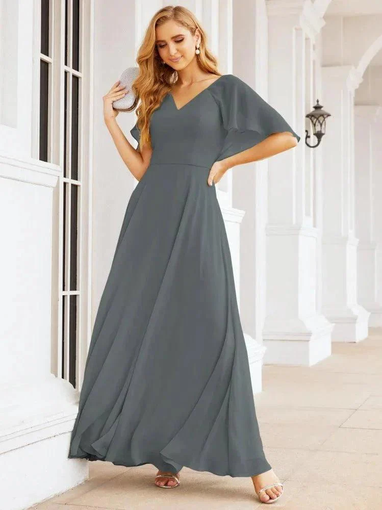 Numbersea Bridesmaid Dresses for Wedding Formal Evening Party Prom Gown with Cape 28050 - Image 112