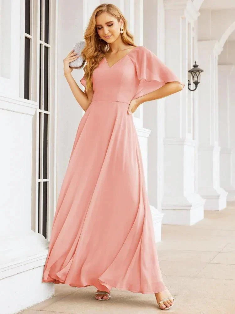 Numbersea Bridesmaid Dresses for Wedding Formal Evening Party Prom Gown with Cape 28050 - Image 118
