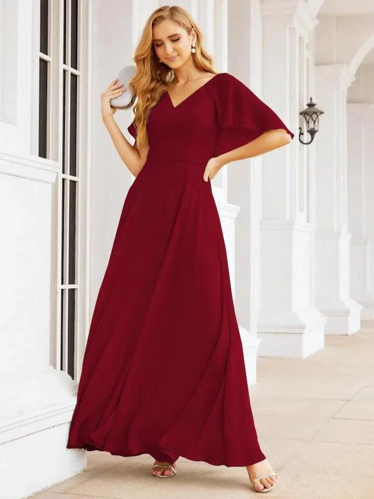 Numbersea Bridesmaid Dresses for Wedding Formal Evening Party Prom Gown with Cape 28050 - Image 121