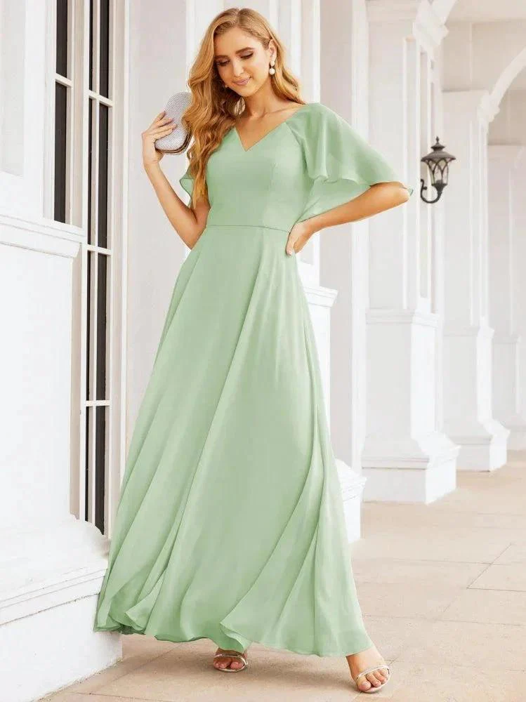 Numbersea Bridesmaid Dresses for Wedding Formal Evening Party Prom Gown with Cape 28050 - Image 13