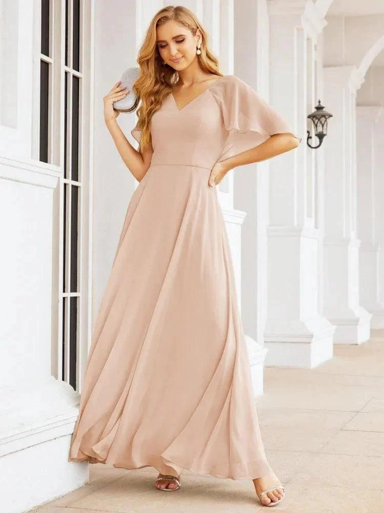 Numbersea Bridesmaid Dresses for Wedding Formal Evening Party Prom Gown with Cape 28050 - Image 22