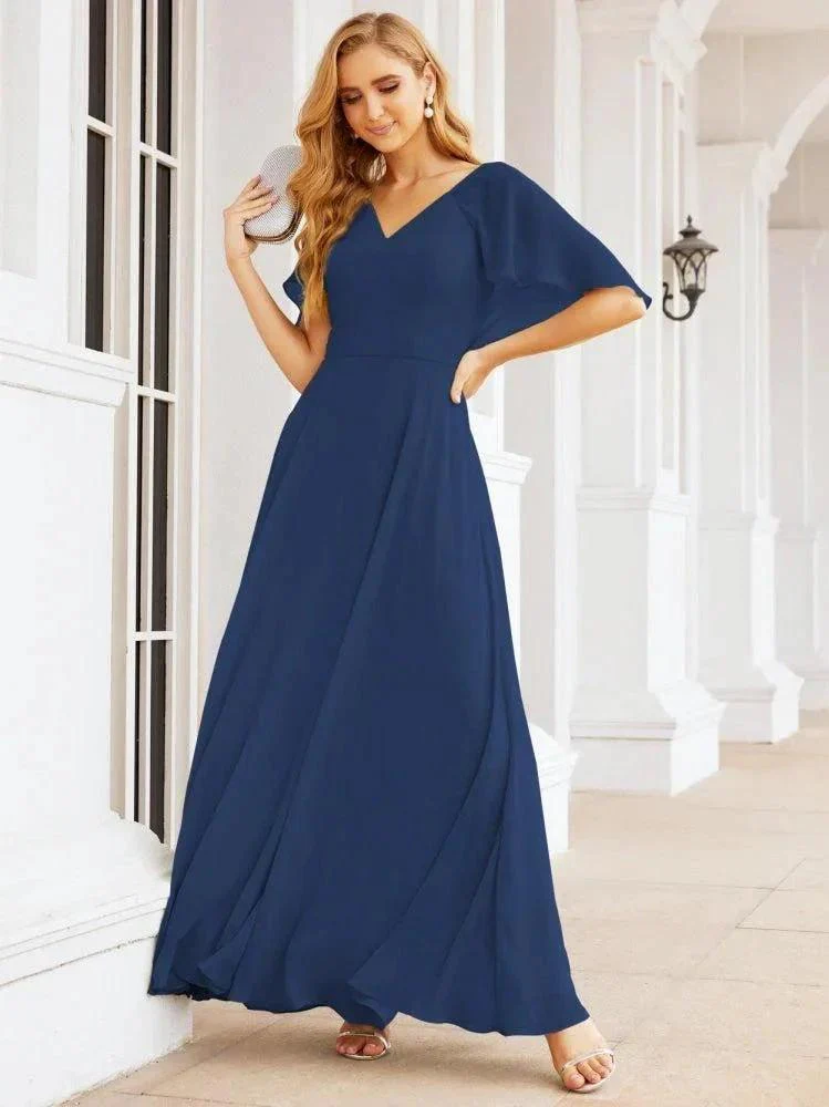 Numbersea Bridesmaid Dresses for Wedding Formal Evening Party Prom Gown with Cape 28050 - Image 37