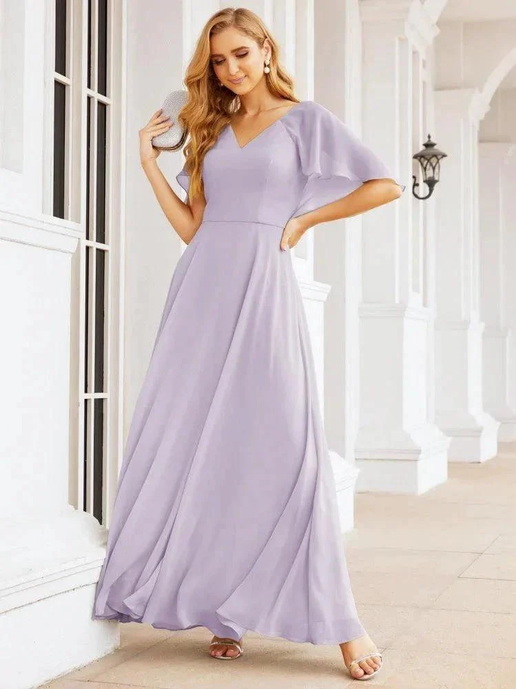 Numbersea Bridesmaid Dresses for Wedding Formal Evening Party Prom Gown with Cape 28050 - Image 40