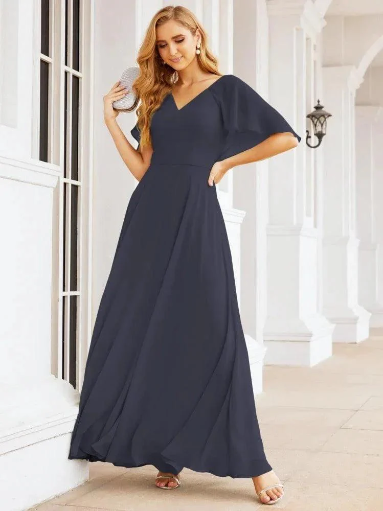 Numbersea Bridesmaid Dresses for Wedding Formal Evening Party Prom Gown with Cape 28050 - Image 52