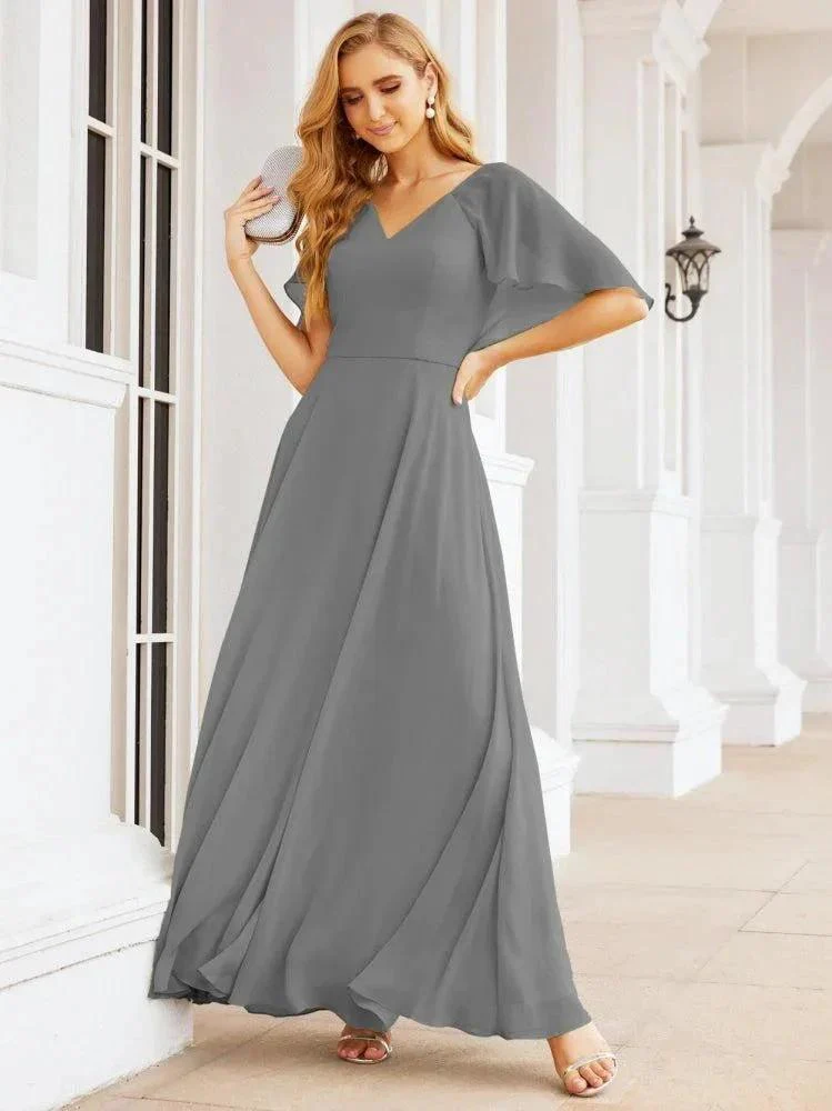 Numbersea Bridesmaid Dresses for Wedding Formal Evening Party Prom Gown with Cape 28050 - Image 58
