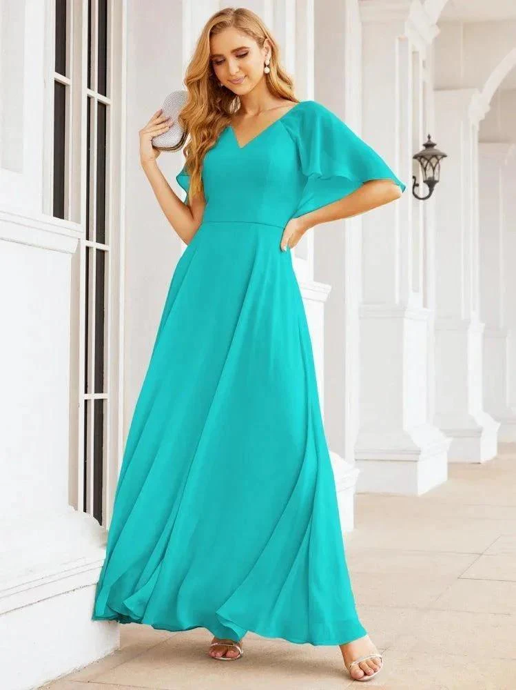 Numbersea Bridesmaid Dresses for Wedding Formal Evening Party Prom Gown with Cape 28050 - Image 67