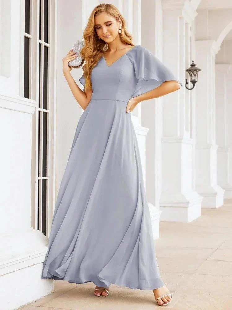 Numbersea Bridesmaid Dresses for Wedding Formal Evening Party Prom Gown with Cape 28050 - Image 7