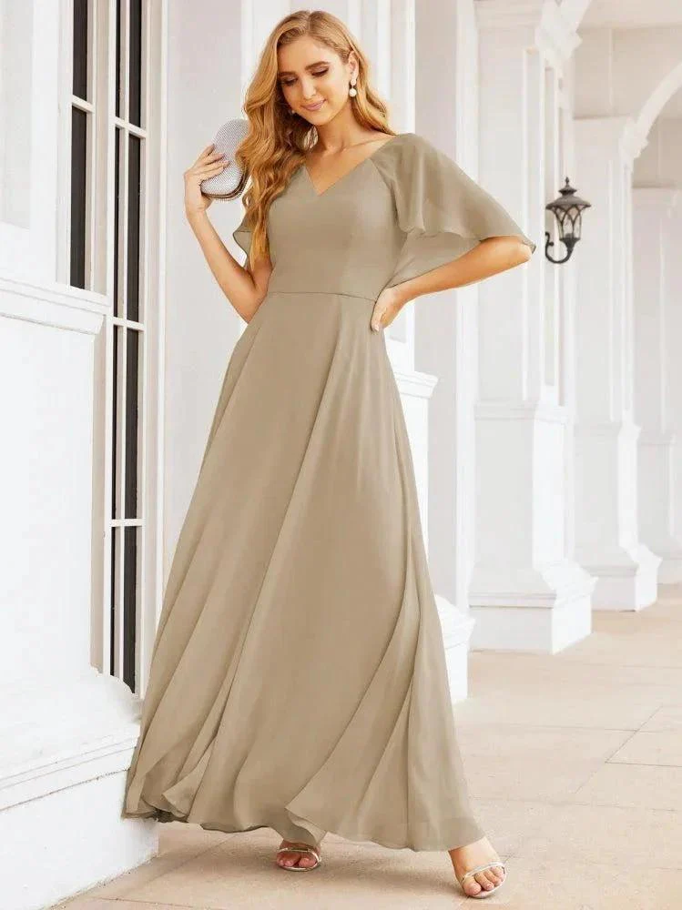 Numbersea Bridesmaid Dresses for Wedding Formal Evening Party Prom Gown with Cape 28050 - Image 70