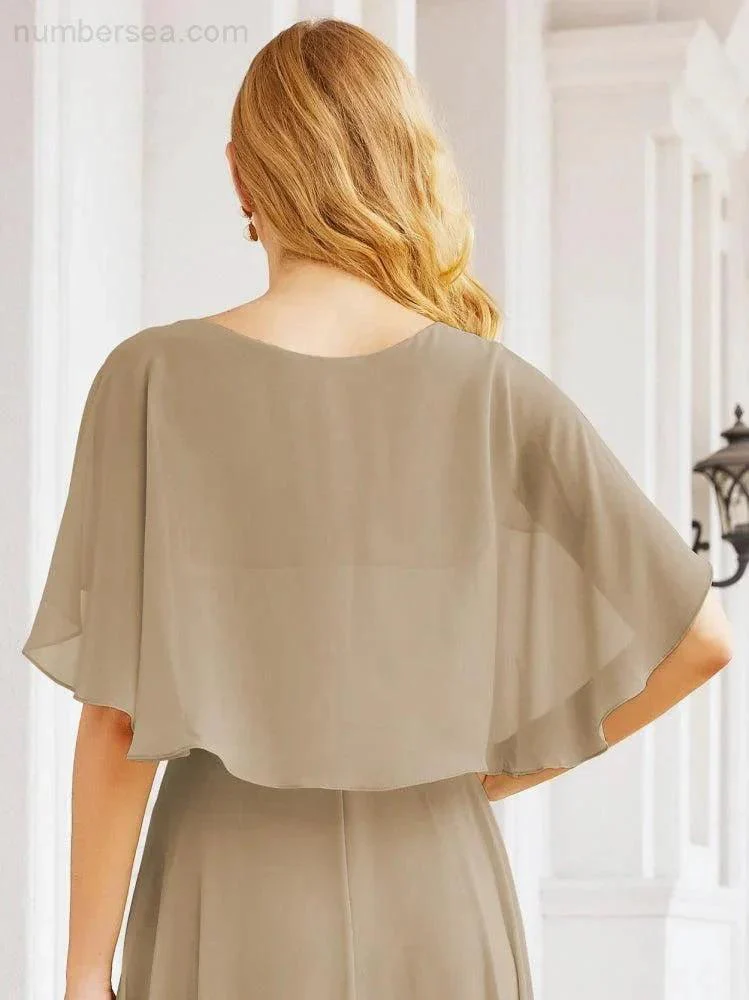 Numbersea Bridesmaid Dresses for Wedding Formal Evening Party Prom Gown with Cape 28050 - Image 71