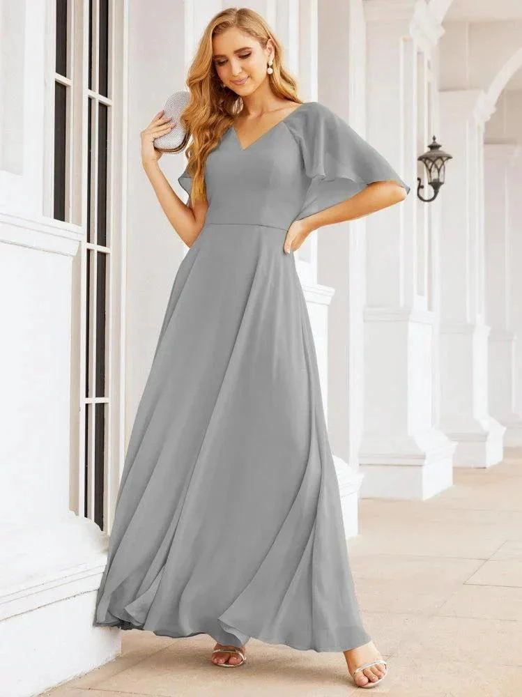 Numbersea Bridesmaid Dresses for Wedding Formal Evening Party Prom Gown with Cape 28050 - Image 73
