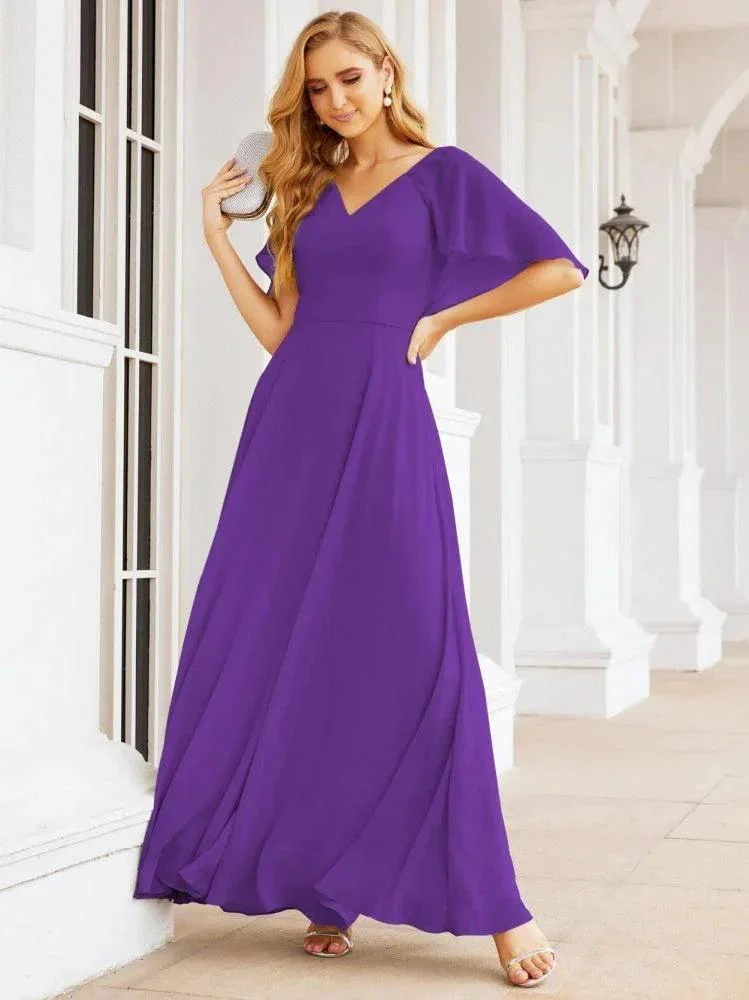Numbersea Bridesmaid Dresses for Wedding Formal Evening Party Prom Gown with Cape 28050 - Image 82