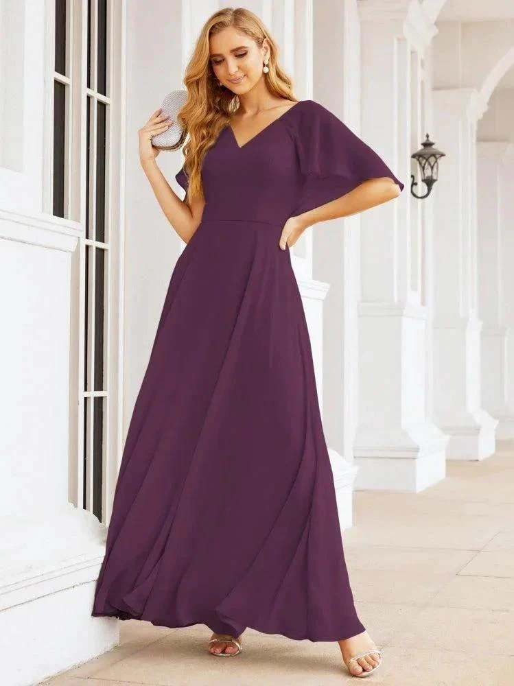 Numbersea Bridesmaid Dresses for Wedding Formal Evening Party Prom Gown with Cape 28050 - Image 91