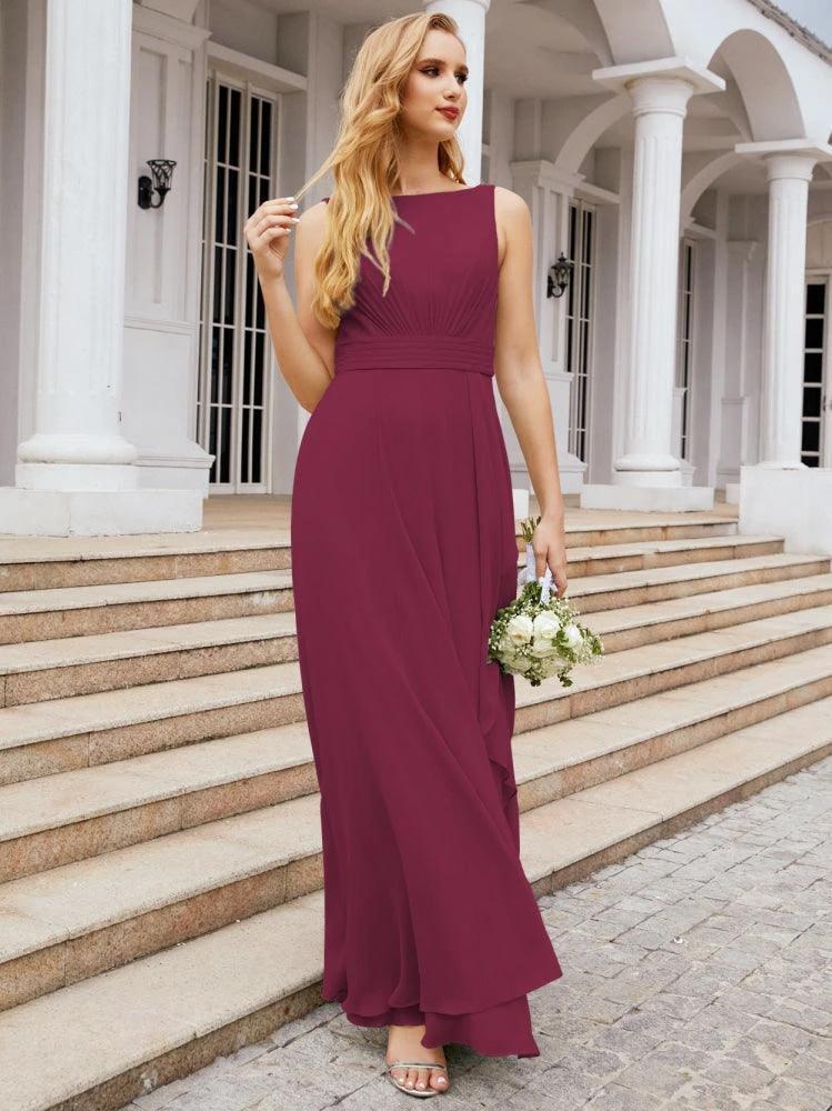 Numbersea Bridesmaid Dresses for Wedding Ruffles Long Formal Prom Gowns 28039 - Image 100