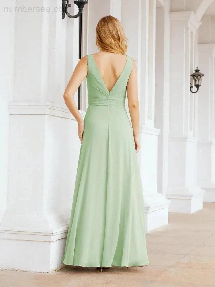 Numbersea Bridesmaid Dresses for Wedding Ruffles Long Formal Prom Gowns 28039 - Image 14
