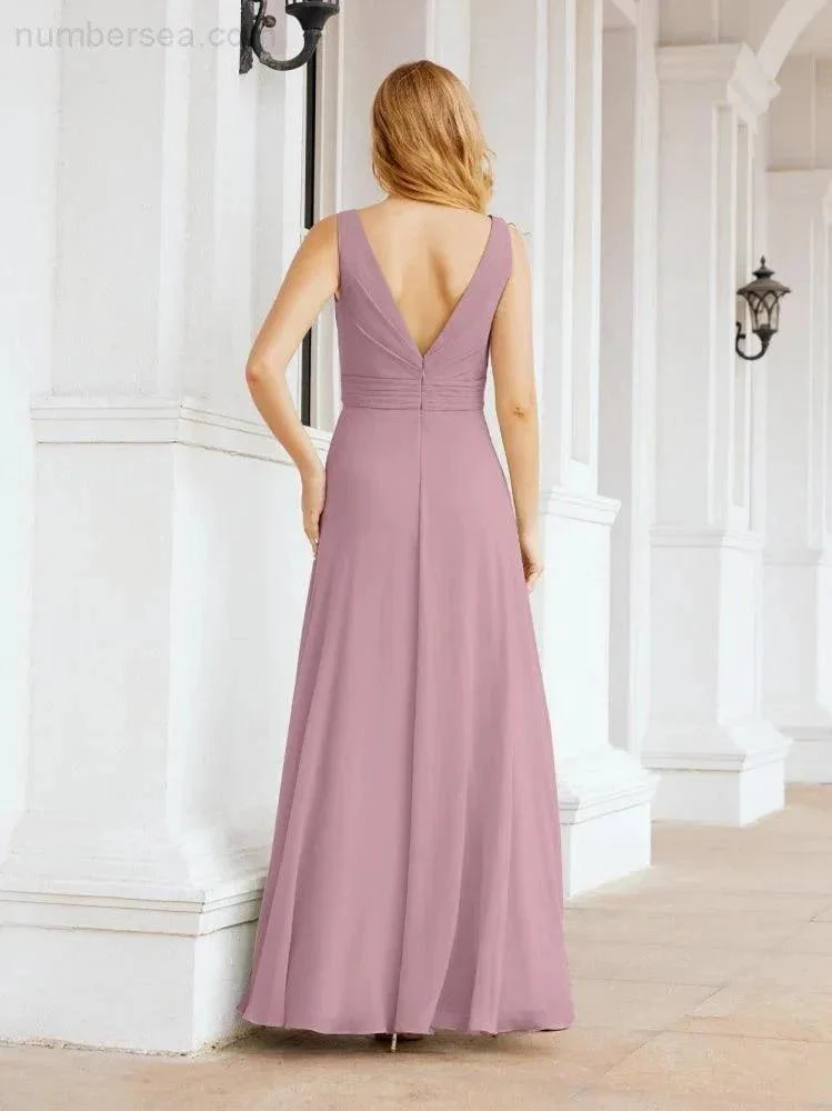 Numbersea Bridesmaid Dresses for Wedding Ruffles Long Formal Prom Gowns 28039 - Image 2