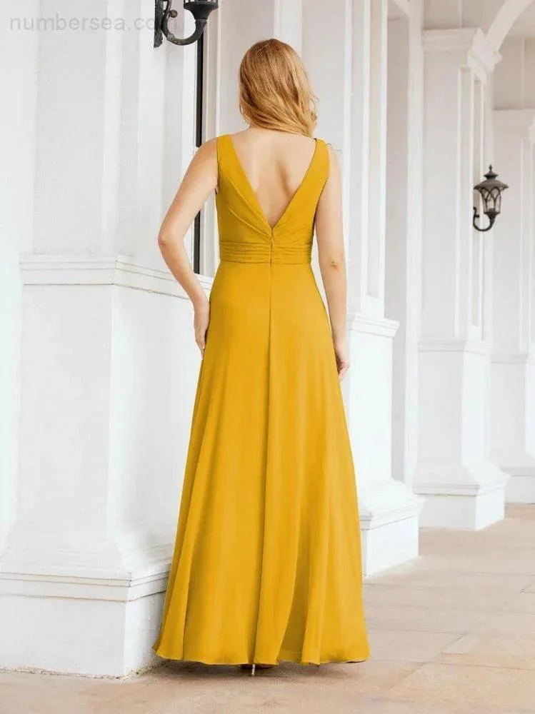 Numbersea Bridesmaid Dresses for Wedding Ruffles Long Formal Prom Gowns 28039 - Image 5