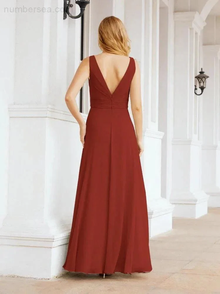 Numbersea Bridesmaid Dresses for Wedding Ruffles Long Formal Prom Gowns 28039 - Image 56
