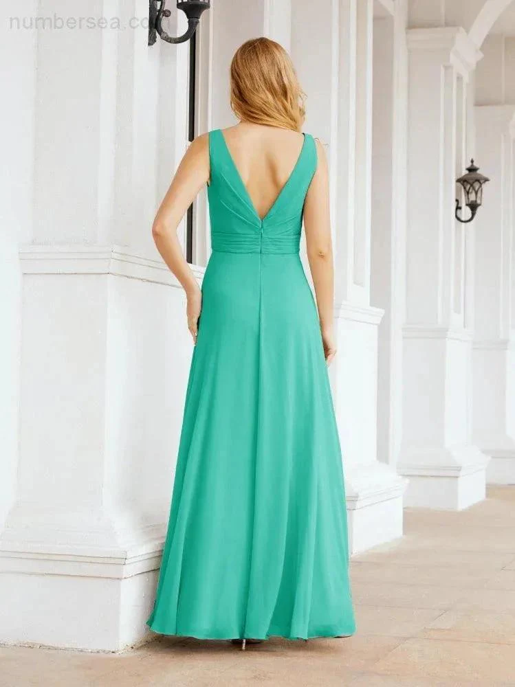 Numbersea Bridesmaid Dresses for Wedding Ruffles Long Formal Prom Gowns 28039 - Image 95