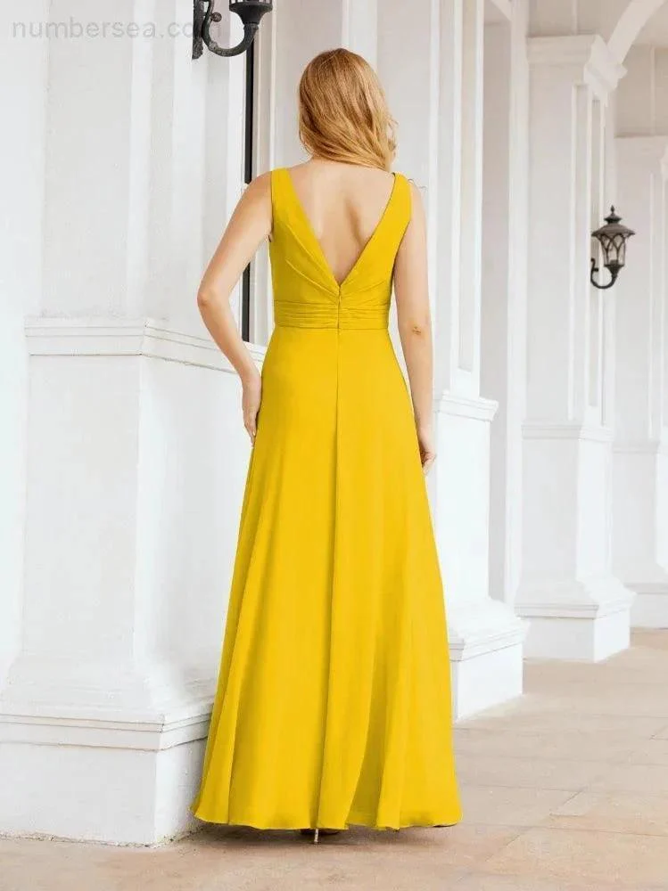 Numbersea Bridesmaid Dresses for Wedding Ruffles Long Formal Prom Gowns 28039 - Image 98