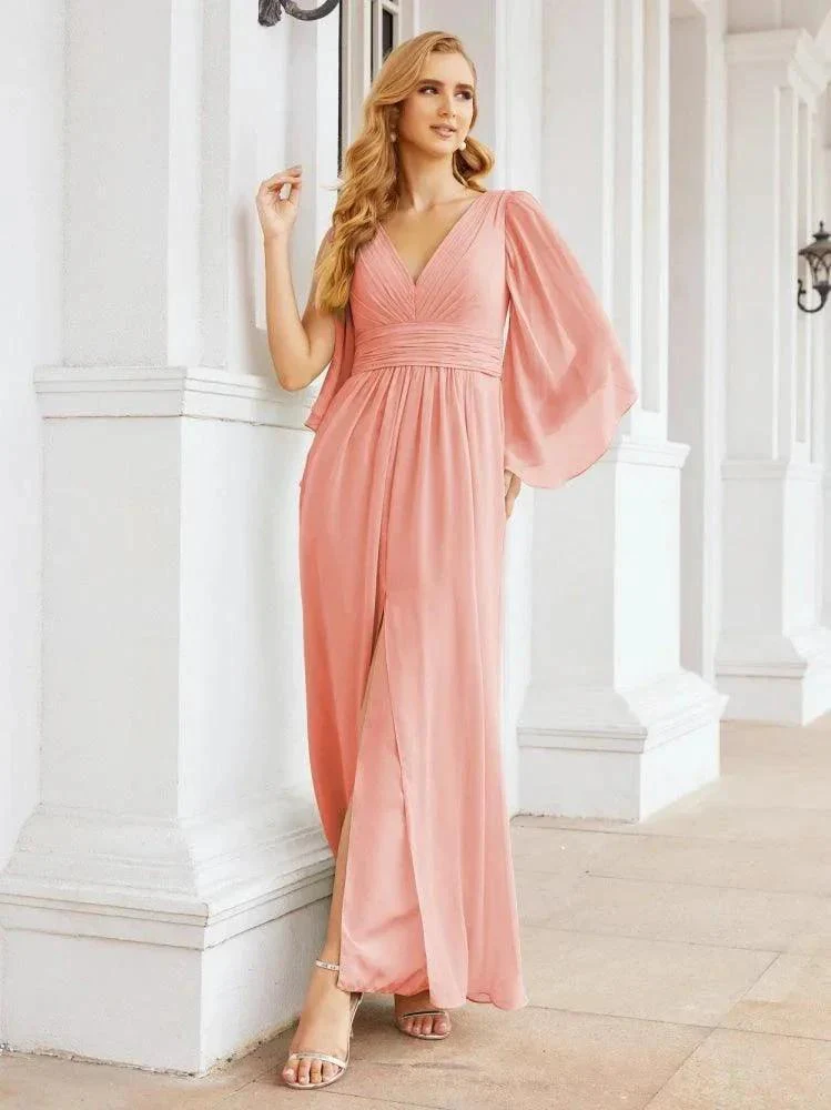 Numbersea Bridesmaid Dresses with Split for Wedding Party Flutter Sleeves 28045 - Image 16
