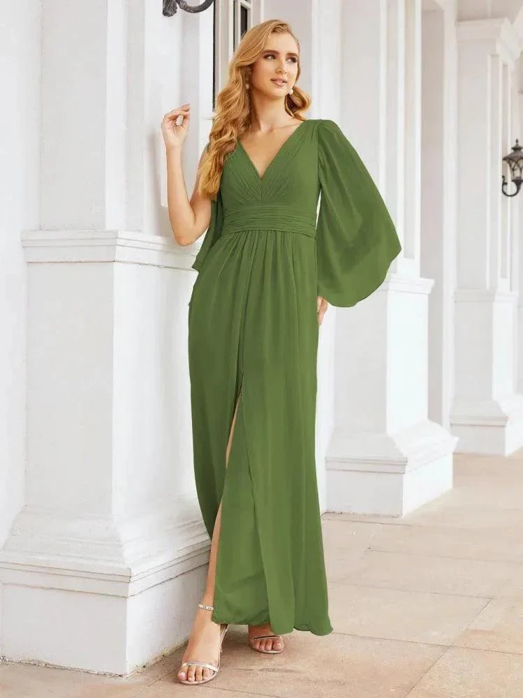Numbersea Bridesmaid Dresses with Split for Wedding Party Flutter Sleeves 28045 - Image 19