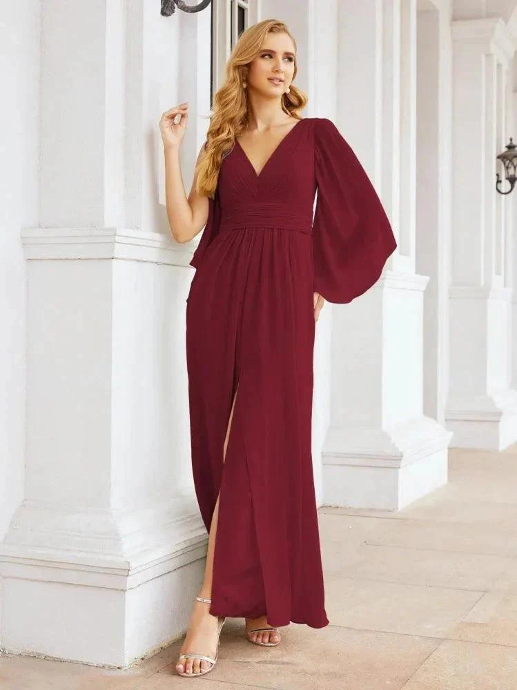 Numbersea Bridesmaid Dresses with Split for Wedding Party Flutter Sleeves 28045 - Image 34