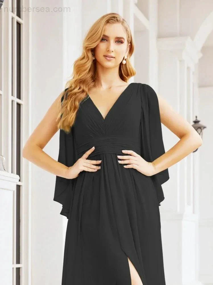 Numbersea Bridesmaid Dresses with Split for Wedding Party Flutter Sleeves 28045 - Image 45
