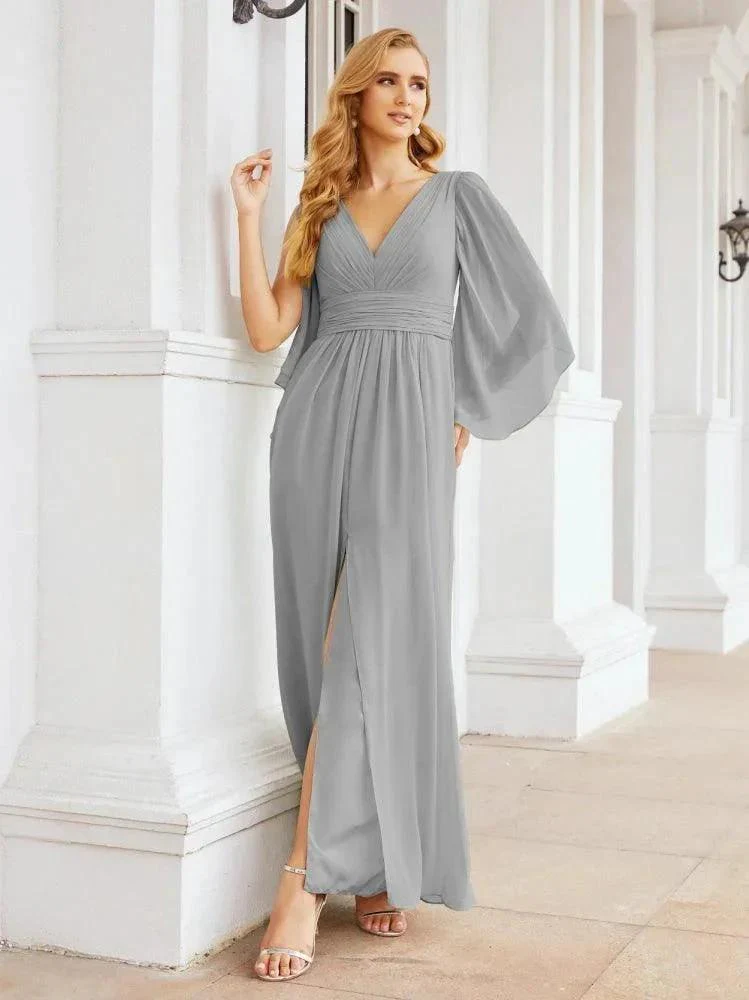 Numbersea Bridesmaid Dresses with Split for Wedding Party Flutter Sleeves 28045 - Image 73