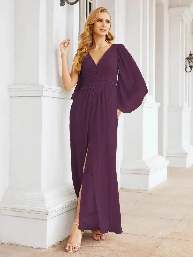 Numbersea Bridesmaid Dresses with Split for Wedding Party Flutter Sleeves 28045 - Image 91