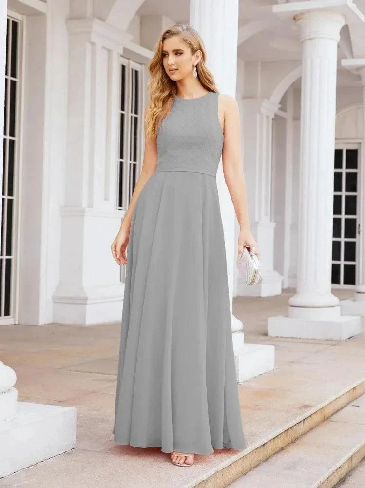 Numbersea Chiffon A-line Sequin Evening Dress Floor Length Formal Prom Gowns Long Sleeves SEA28076 - Image 2