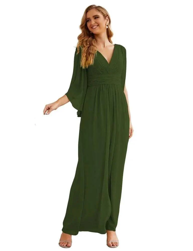 Numbersea Chiffon Bridesmaid Dresses with Split for Women Wedding Long Party Prom Gown Flutter Sleeve SEA28045 - Image 31